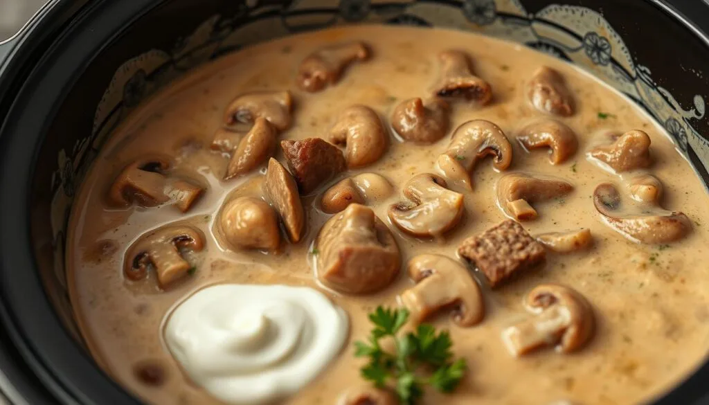 Creamy beef stroganoff sauce preparation Creamy beef stroganoff sauce preparation