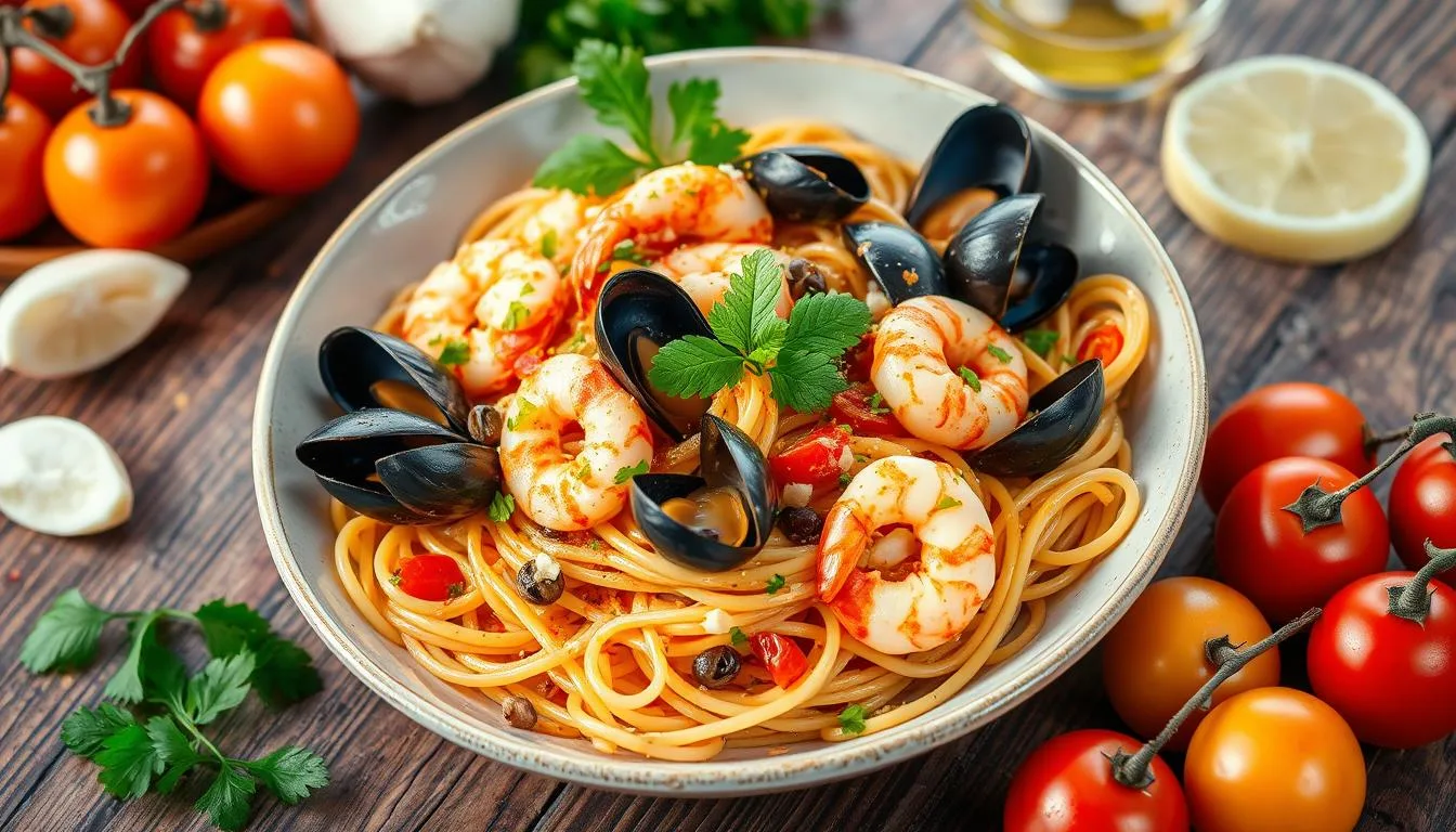 mixed seafood pasta