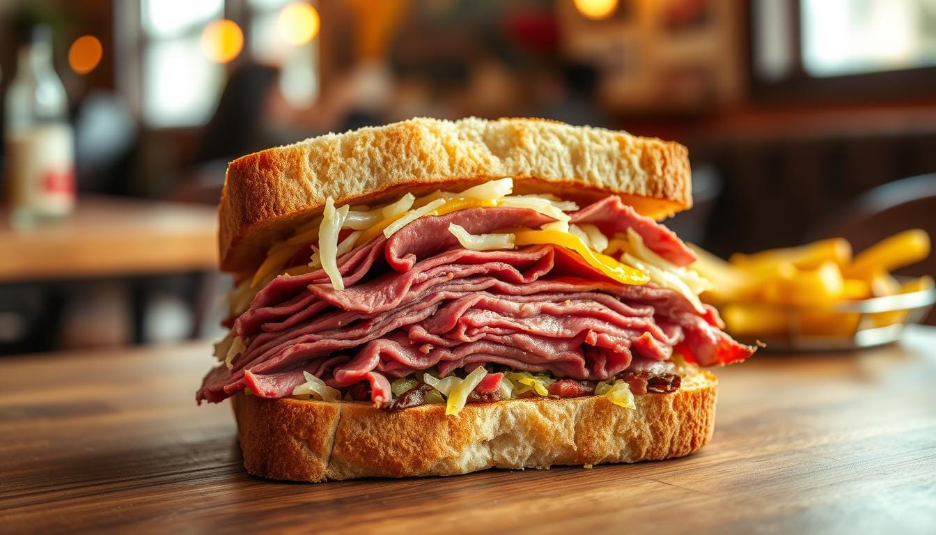 corn beef sandwich